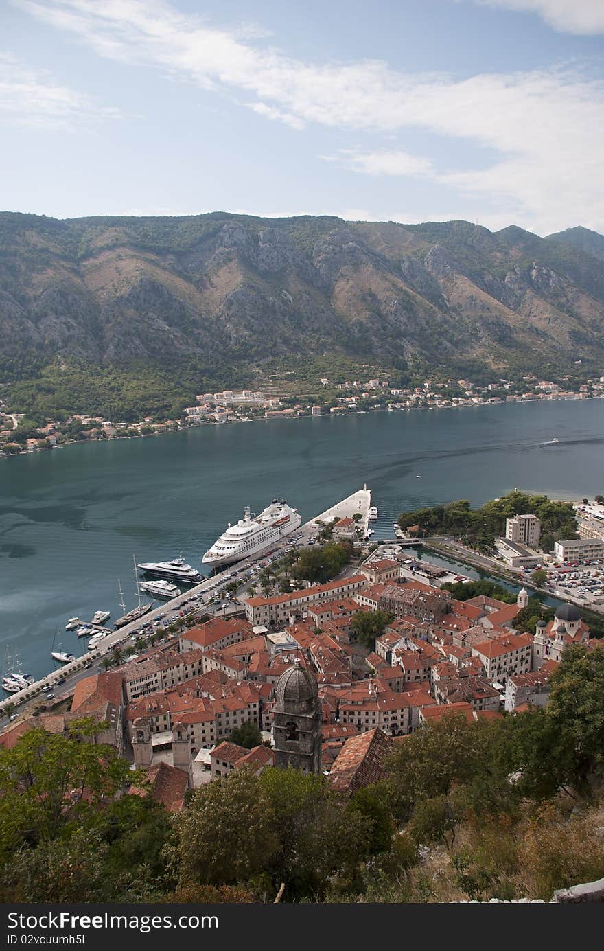 Beautiful panorama of town Kotor in Montenegro. Beautiful panorama of town Kotor in Montenegro