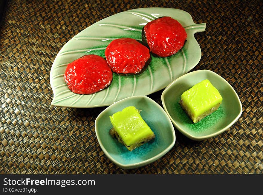 Tapioca flour stuff with red sugar in many color. Tapioca flour stuff with red sugar in many color