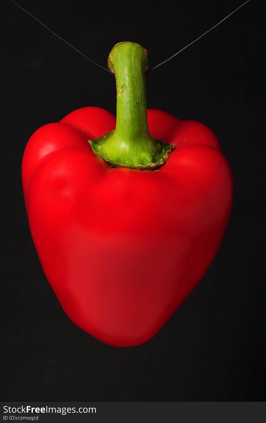 Red peppers on a black background