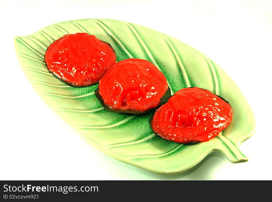 Tapioca flour stuff with red sugar in many color. Tapioca flour stuff with red sugar in many color