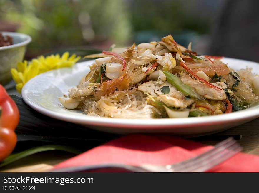 Thai food delicacies presented in traditional settings. Thai food delicacies presented in traditional settings