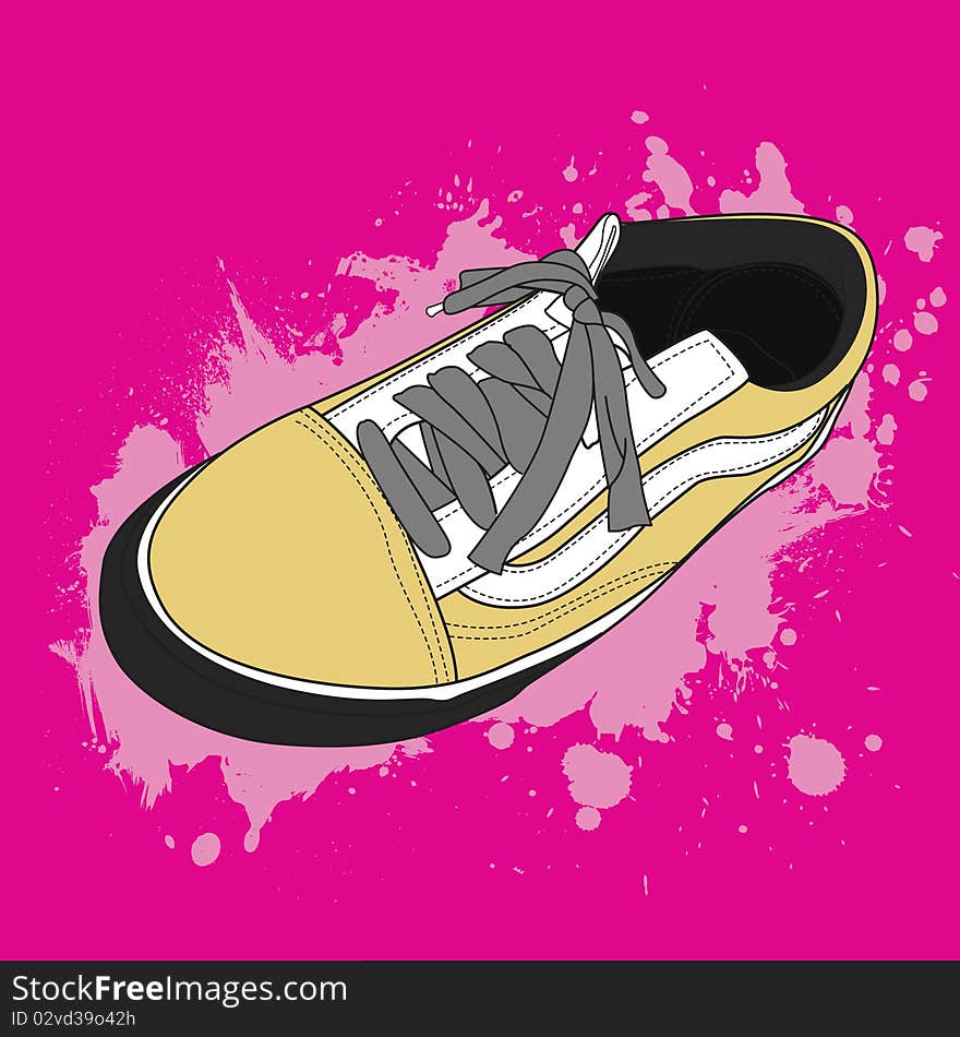 Grunge shoes illustration in vector format