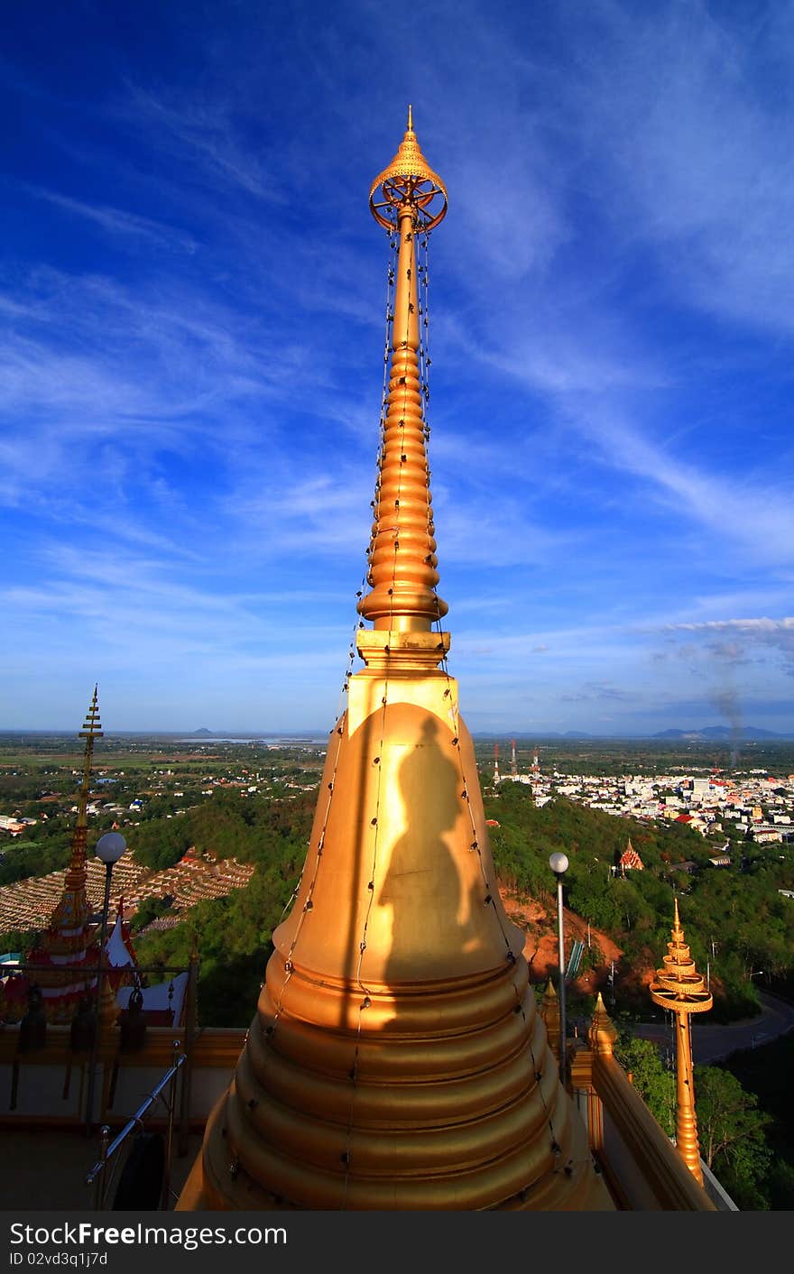 Golden Shadow Pagoda of Buddha in thailand. Golden Shadow Pagoda of Buddha in thailand