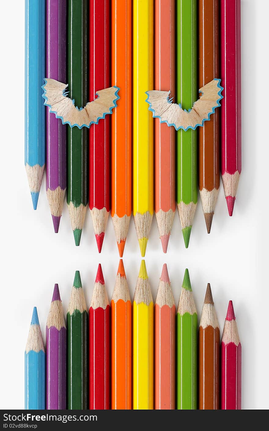 Color pencils that looks like an angry face. Color pencils that looks like an angry face