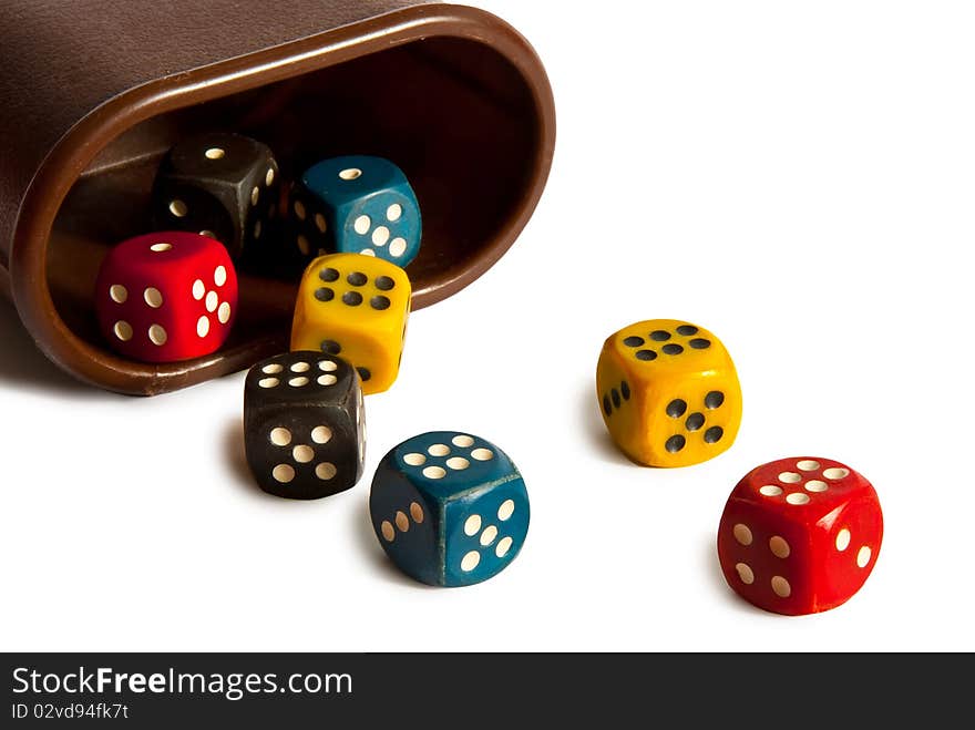 Dices isolated on a white background