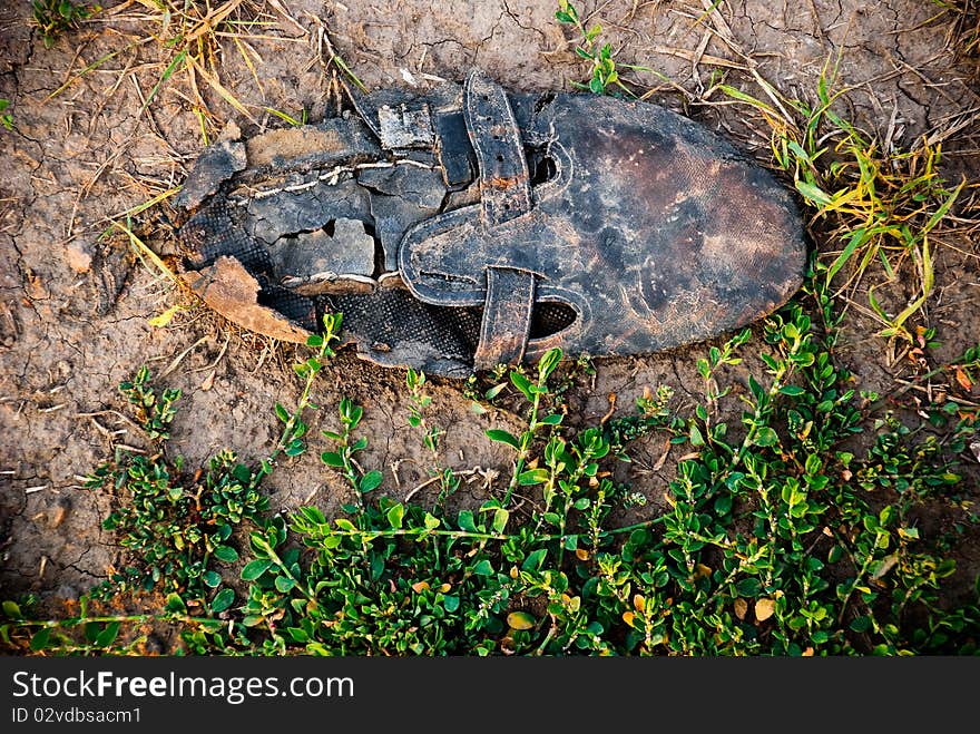 Old dirty shoe