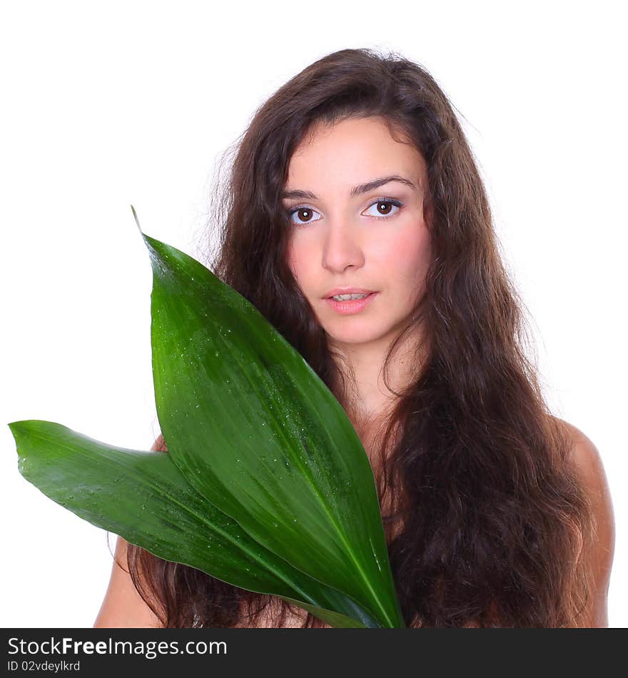 Close-up face of serene young beautiful woman - beauty treatment. Close-up face of serene young beautiful woman - beauty treatment