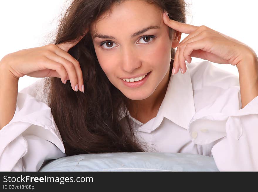 Close-up portrait of young beautiful smiling girl. Close-up portrait of young beautiful smiling girl