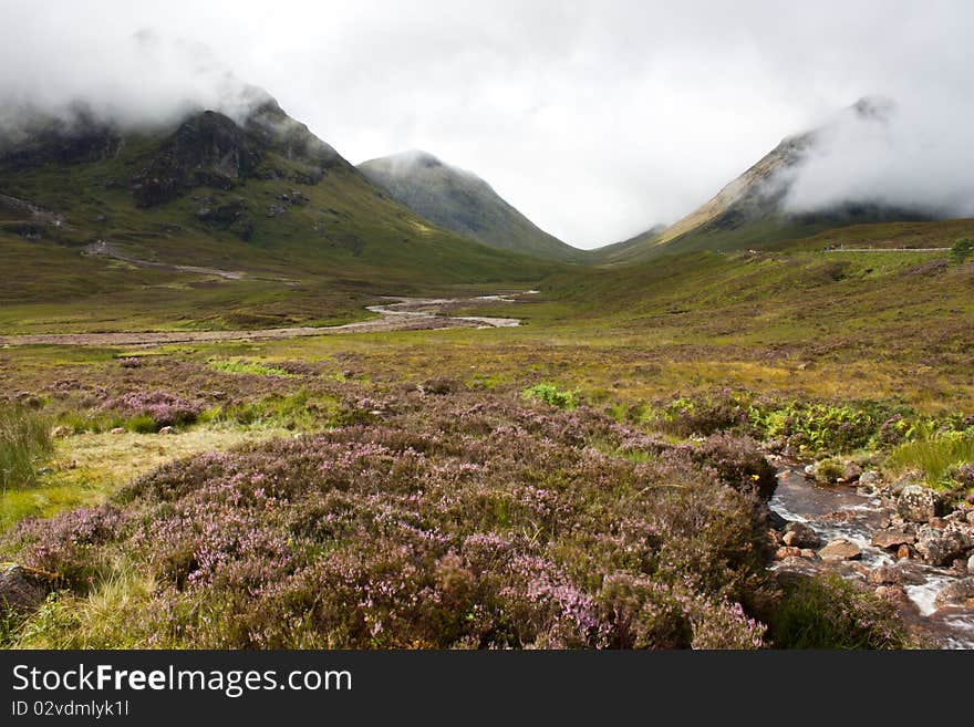 Scottish landscape in a cloudy day - Sutherland region