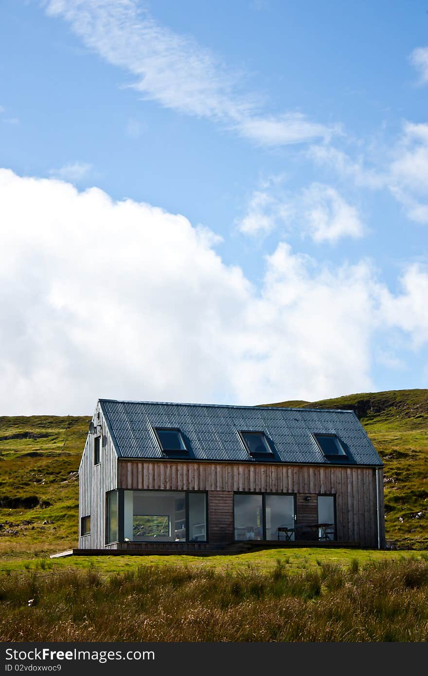 Scotland - modern design house in a natural context. Scotland - modern design house in a natural context