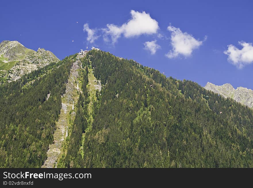 Views of Mont-Blanc Massif, from Chamonix. Views of Mont-Blanc Massif, from Chamonix