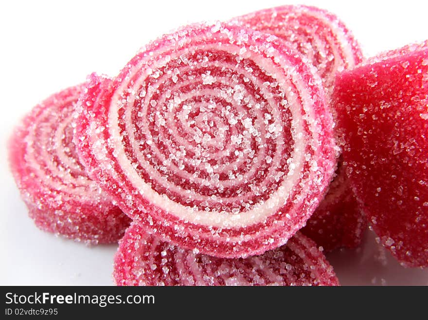 Candy on a white background