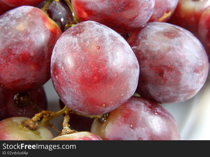 Grapes on a white background