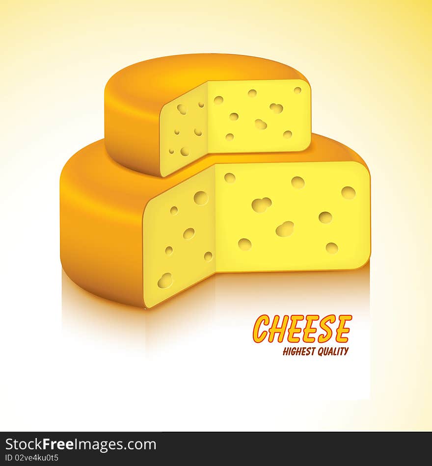 Swiss cheese. Vector illustration.