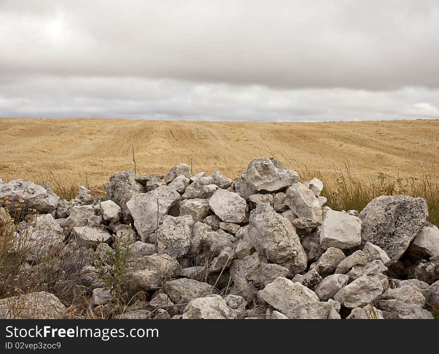 Accumulation of stony on a field