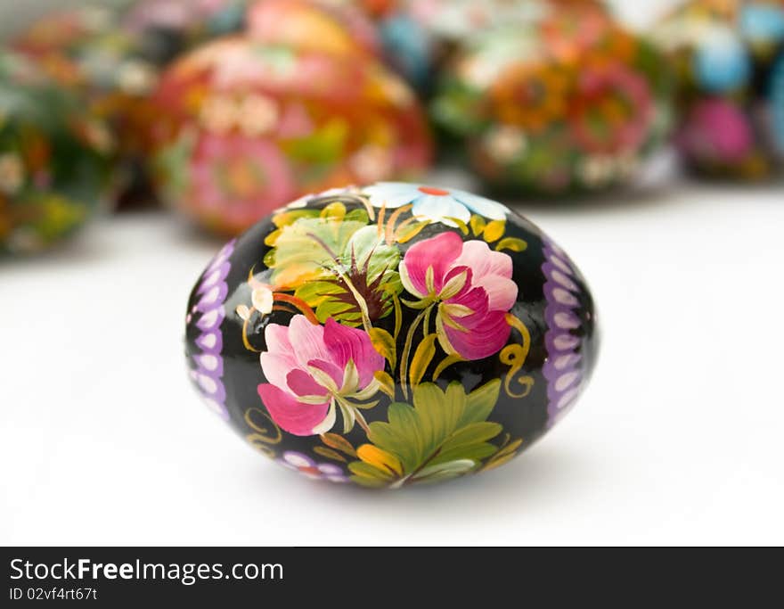 Easter Eggs On White