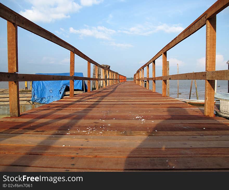 Wood pier - Amazon river - Brazil