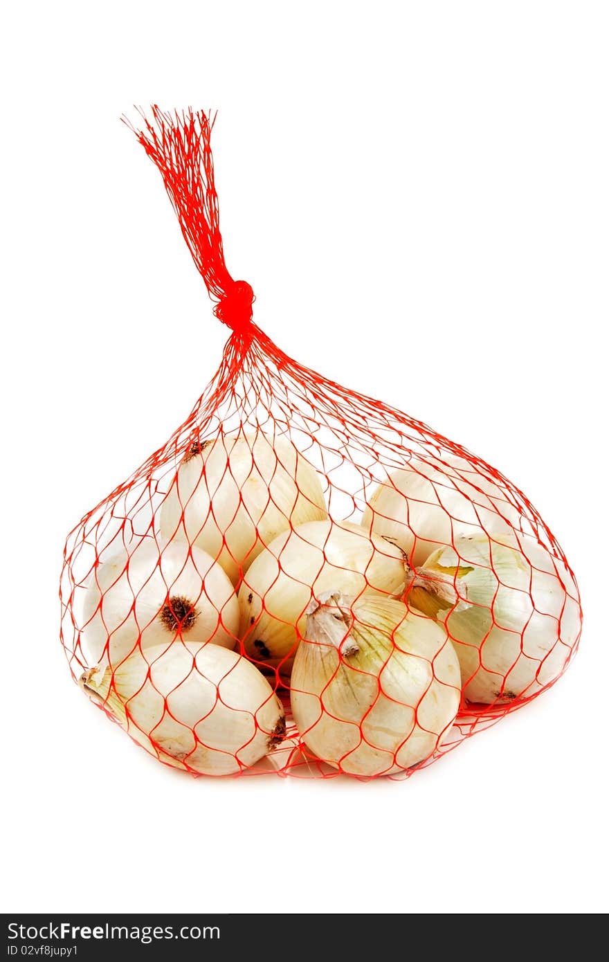 Light onion in packing from red net