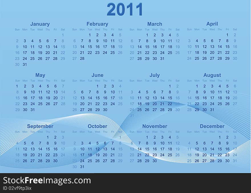 2011 Calendar. Abstract background