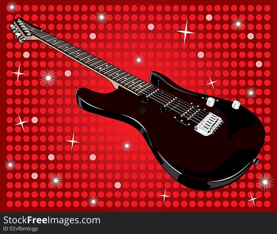 Electric Guitar And Red Background