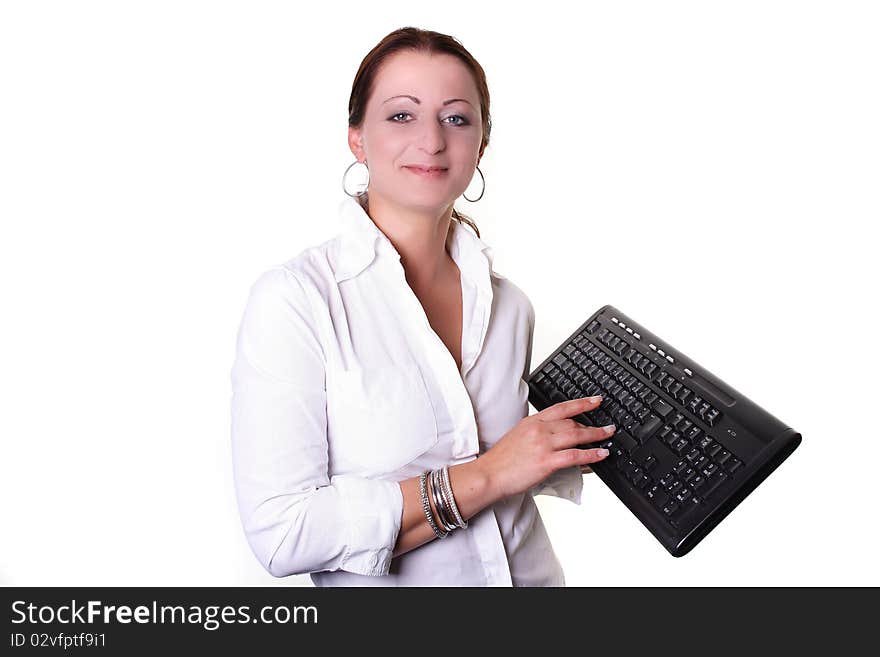 Woman with keyboard