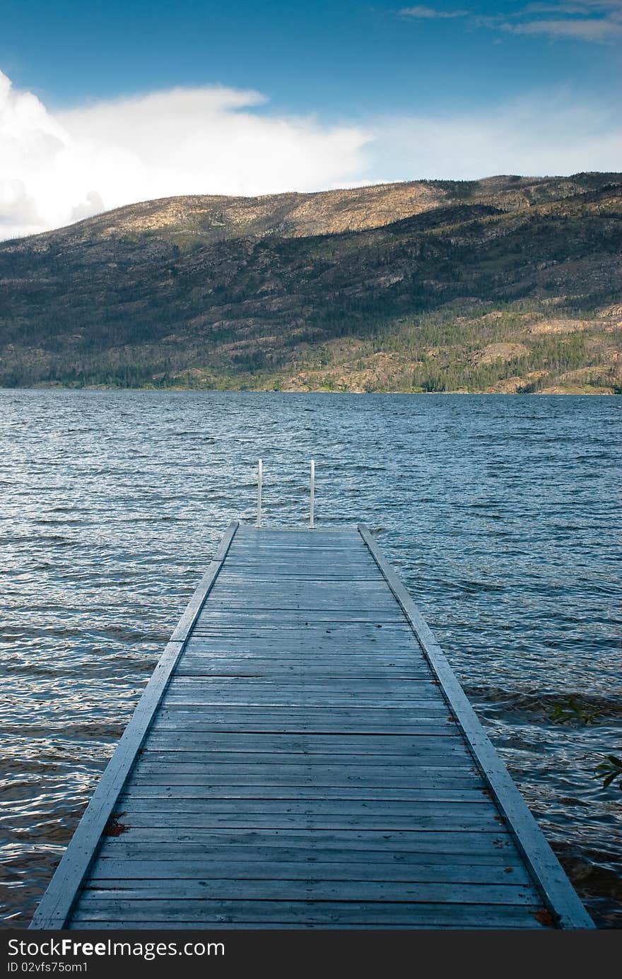 Wood pier on Okanagan Lake