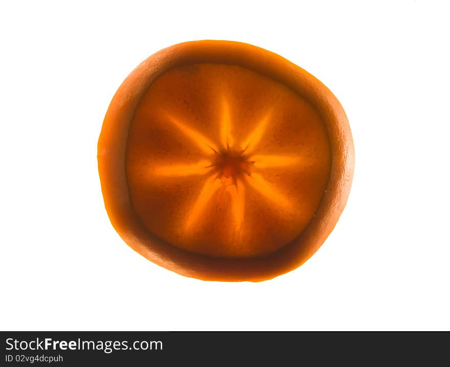 Light reflected through a persimmon. Light reflected through a persimmon