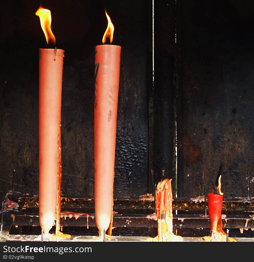 Candles in a temple