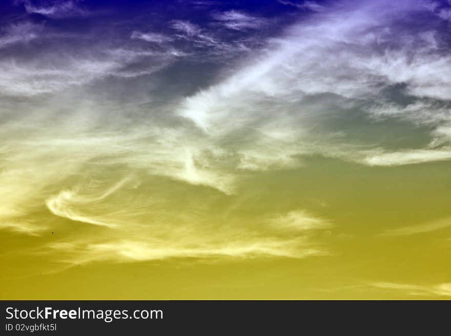 Colorful sky and white clouds