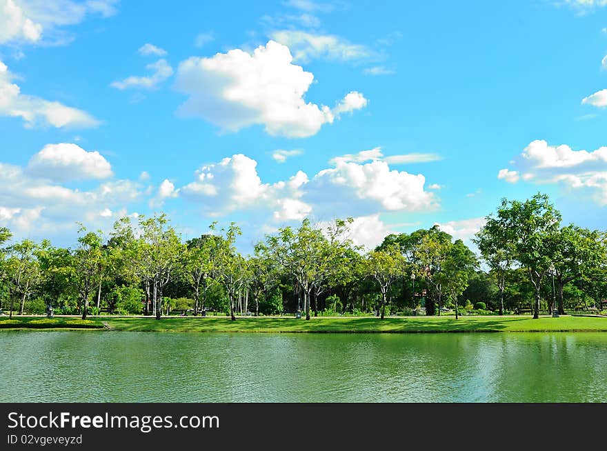 Park at thailand in on (day) bright sky. Park at thailand in on (day) bright sky