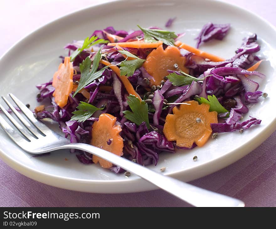 Vegetable salad on a plate