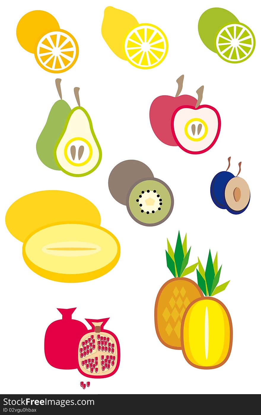 The image of juicy fruit. A vector illustration