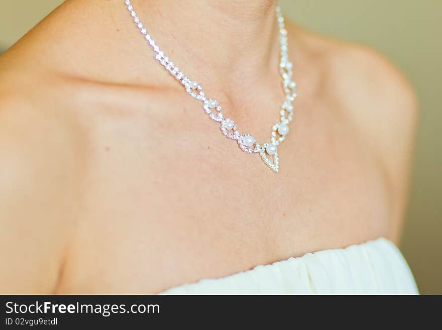 Adornment on neck of young bride