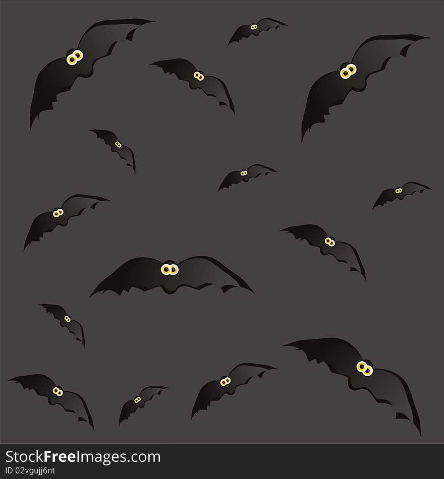 Halloween pattern with funny bats. Halloween pattern with funny bats