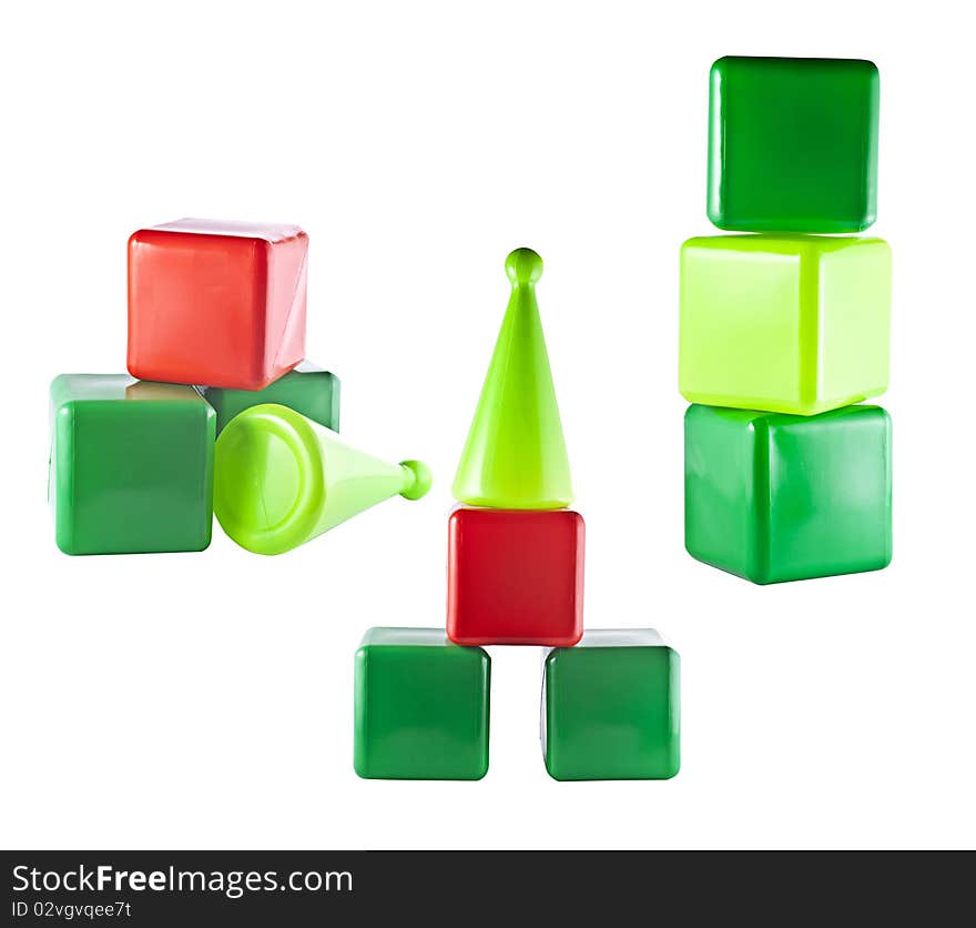 Playground blocks photograph on a white background