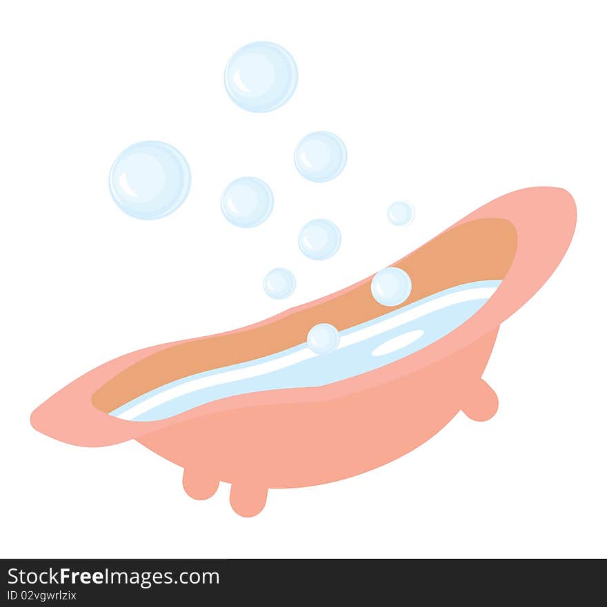 The image of the children`s bath. A vector illustration