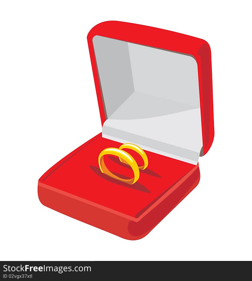 The image of the box with wedding rings