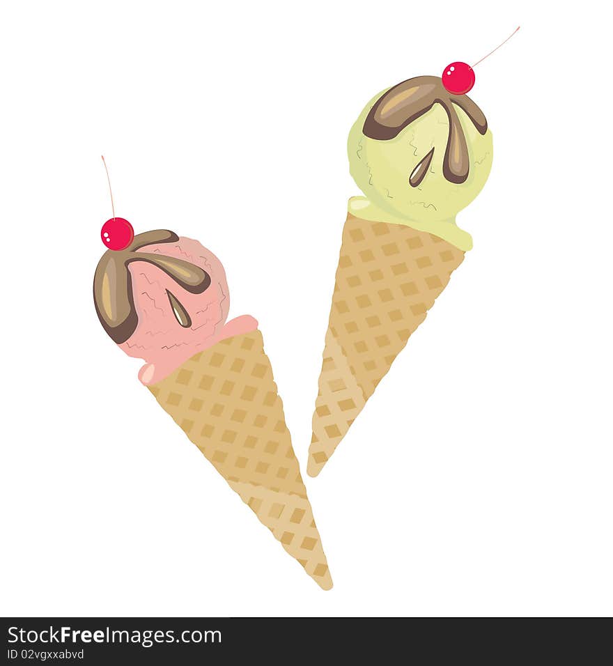 The image of the Ice-cream. A vector illustration. The image of the Ice-cream. A vector illustration