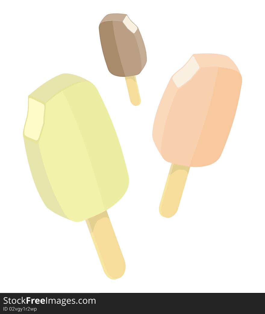 The image of the Ice-cream on a stick. A vector illustration