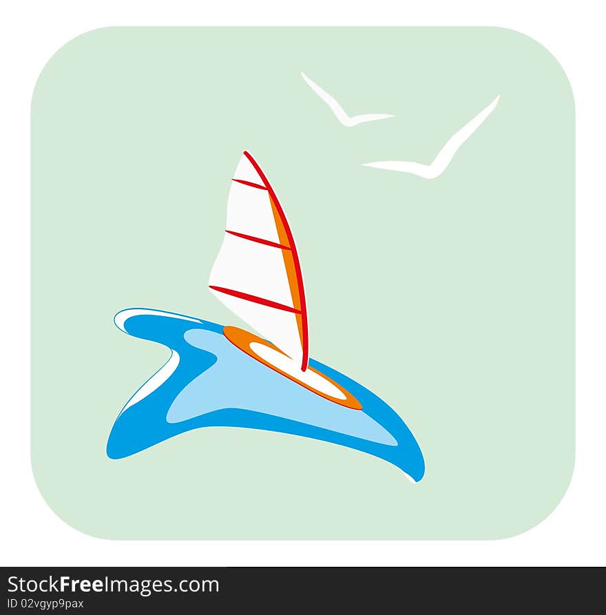 the images of  sailing ship. A vector illustration