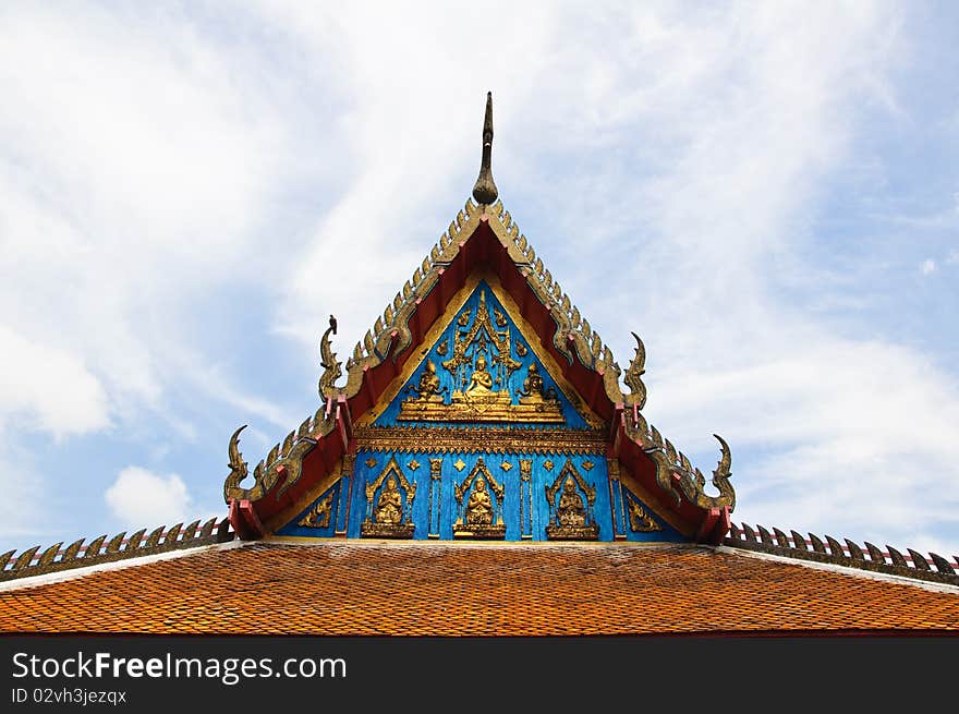 Old Wooden Gable of Thai Temple