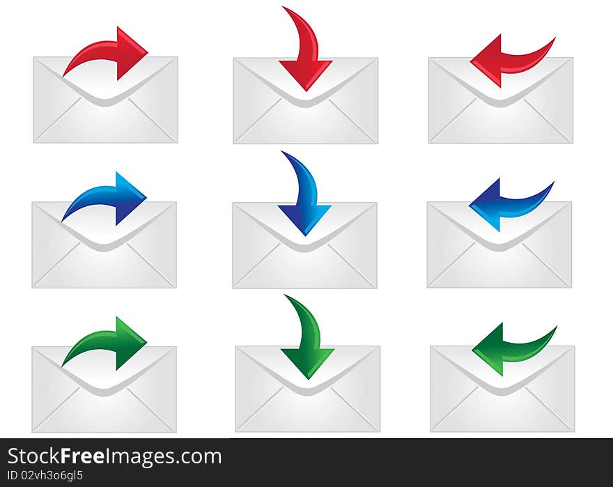 Mail envelope icons for we usage with transparent background. Mail envelope icons for we usage with transparent background