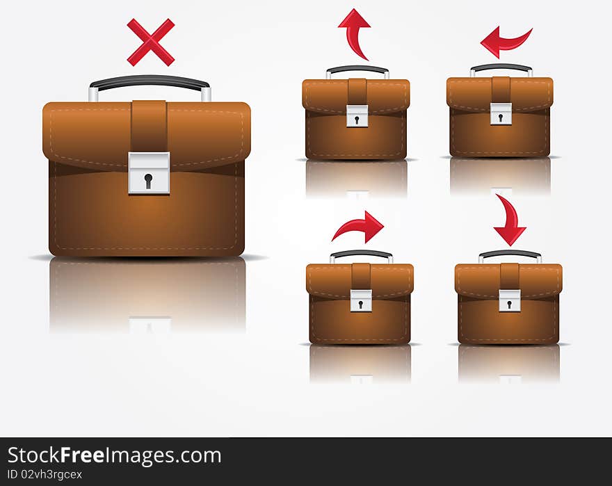 Suitcase icons for web usage with transparent background