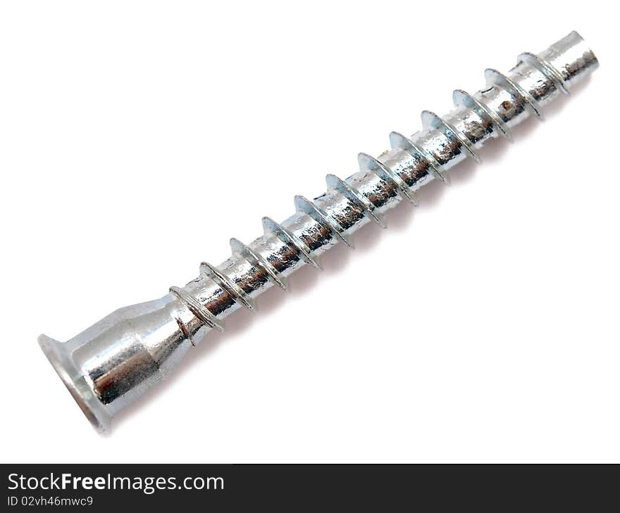 Macro bolt isolated over white background. Macro bolt isolated over white background