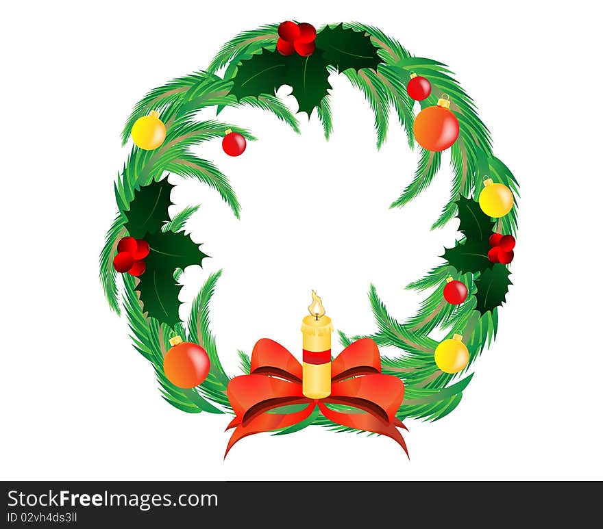 Vector illustration of christmas wreath