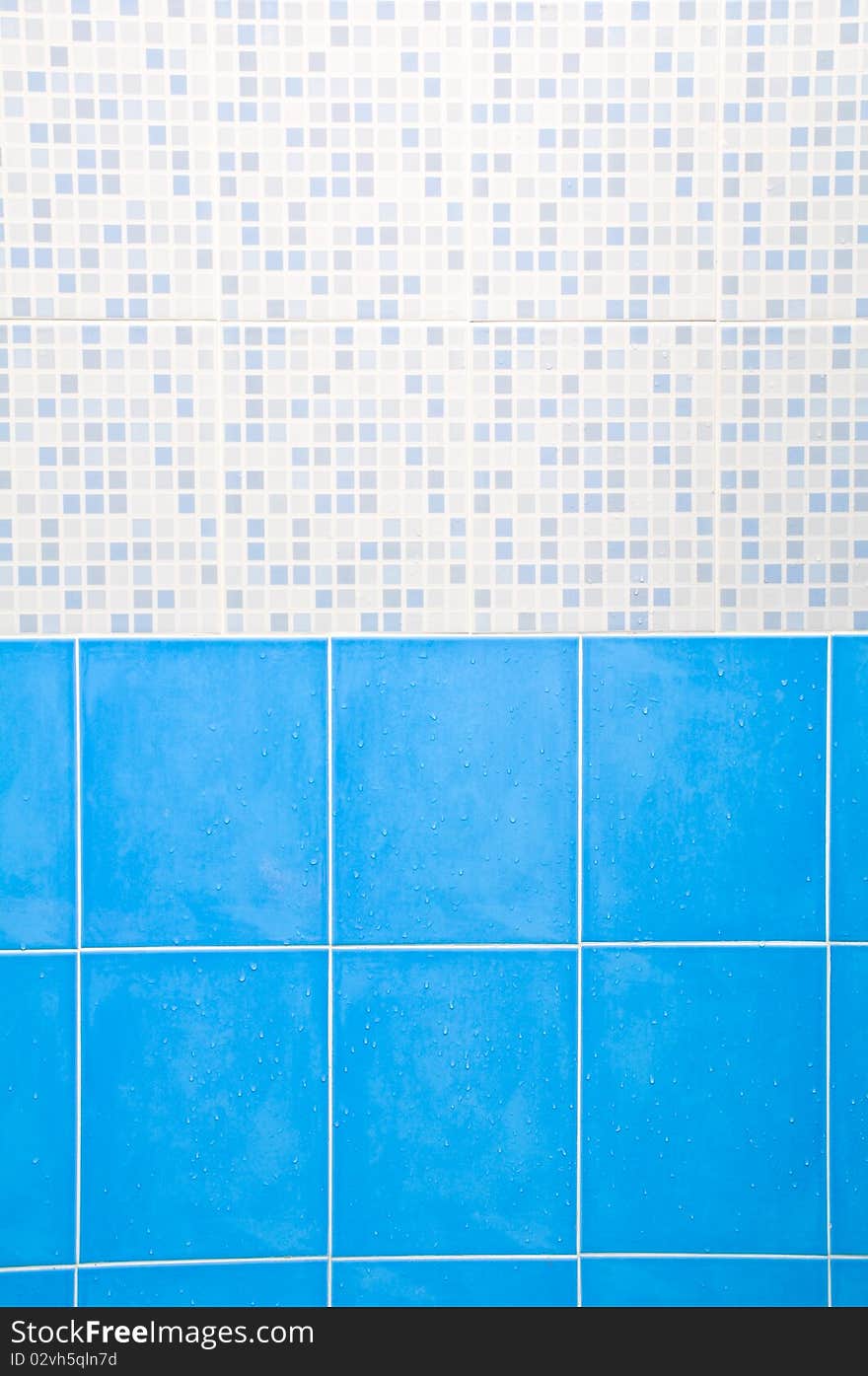 Blue Ceramic Wall in 2 section