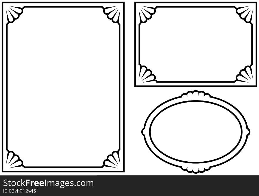 Simple  frames isolated on white background. Simple  frames isolated on white background