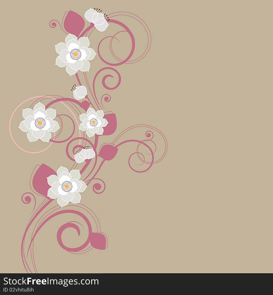 Floral style decorative vector illustration. Floral style decorative vector illustration