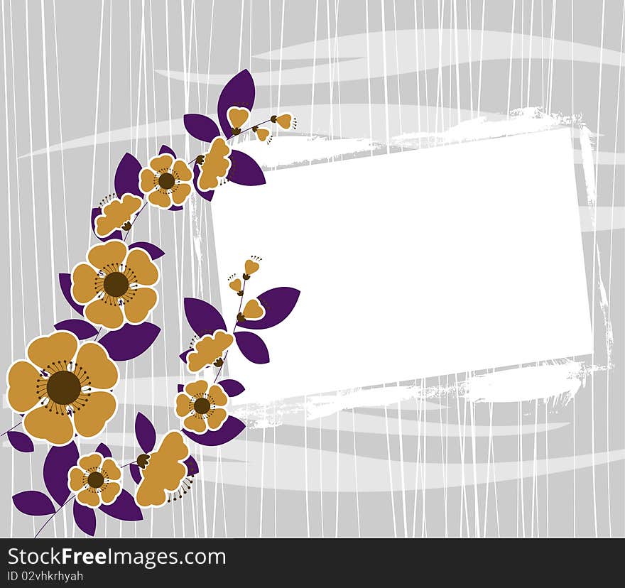 Abstract style floral frame illustration. Abstract style floral frame illustration