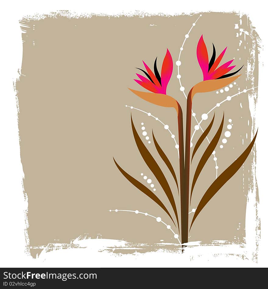 Floral style decorative design illustration. Floral style decorative design illustration